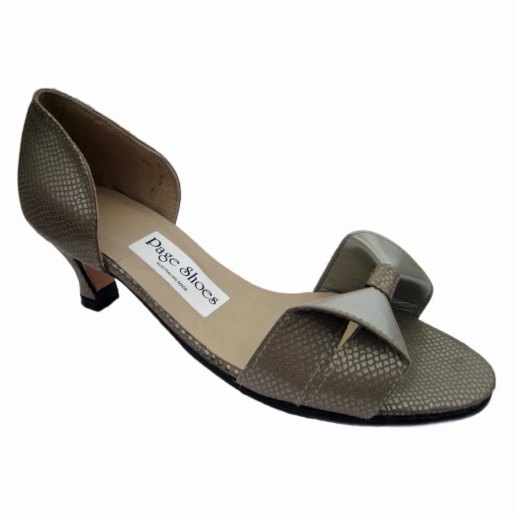 01 Chris + Hetty + Mia heel Taupe Lizard Bone Pearl