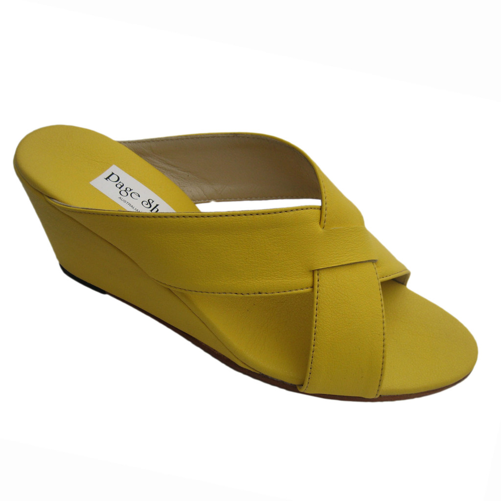 Cross over + wedge Yellow Calf