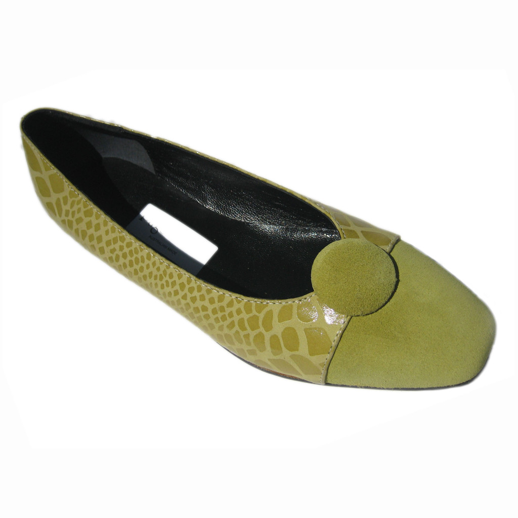 Donna + Carla Dirty Lime Suede Croc Dirty Lime Suede + Button
