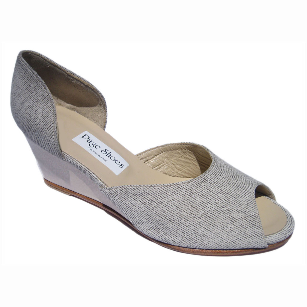 Johnny Hetty + Wedge Linen Look Taupe