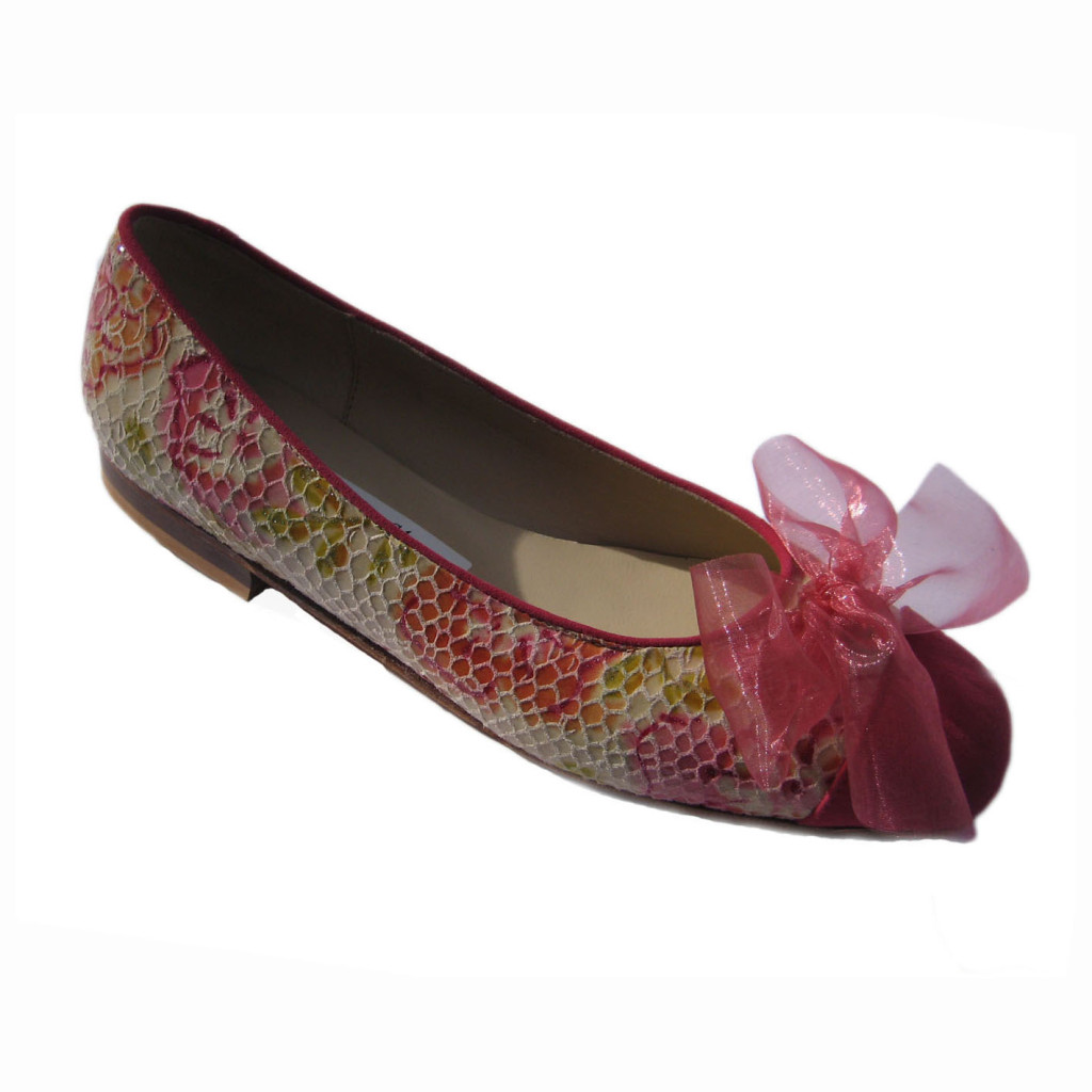 Margot + Carla Floral Metallic Rose Suede + Toe Cap + Organza