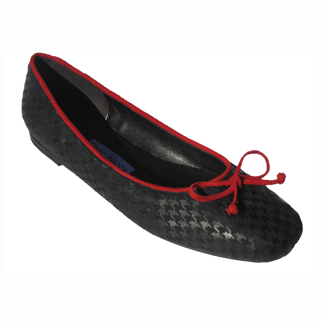 Margot + Flat Navy DJs Red Suede + Ballet Bow