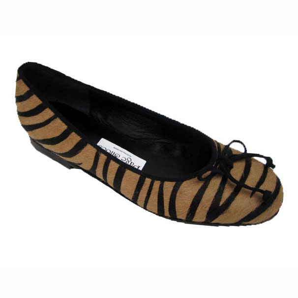 Margot + Flat Zebra Blk Suede + Ballet Bow