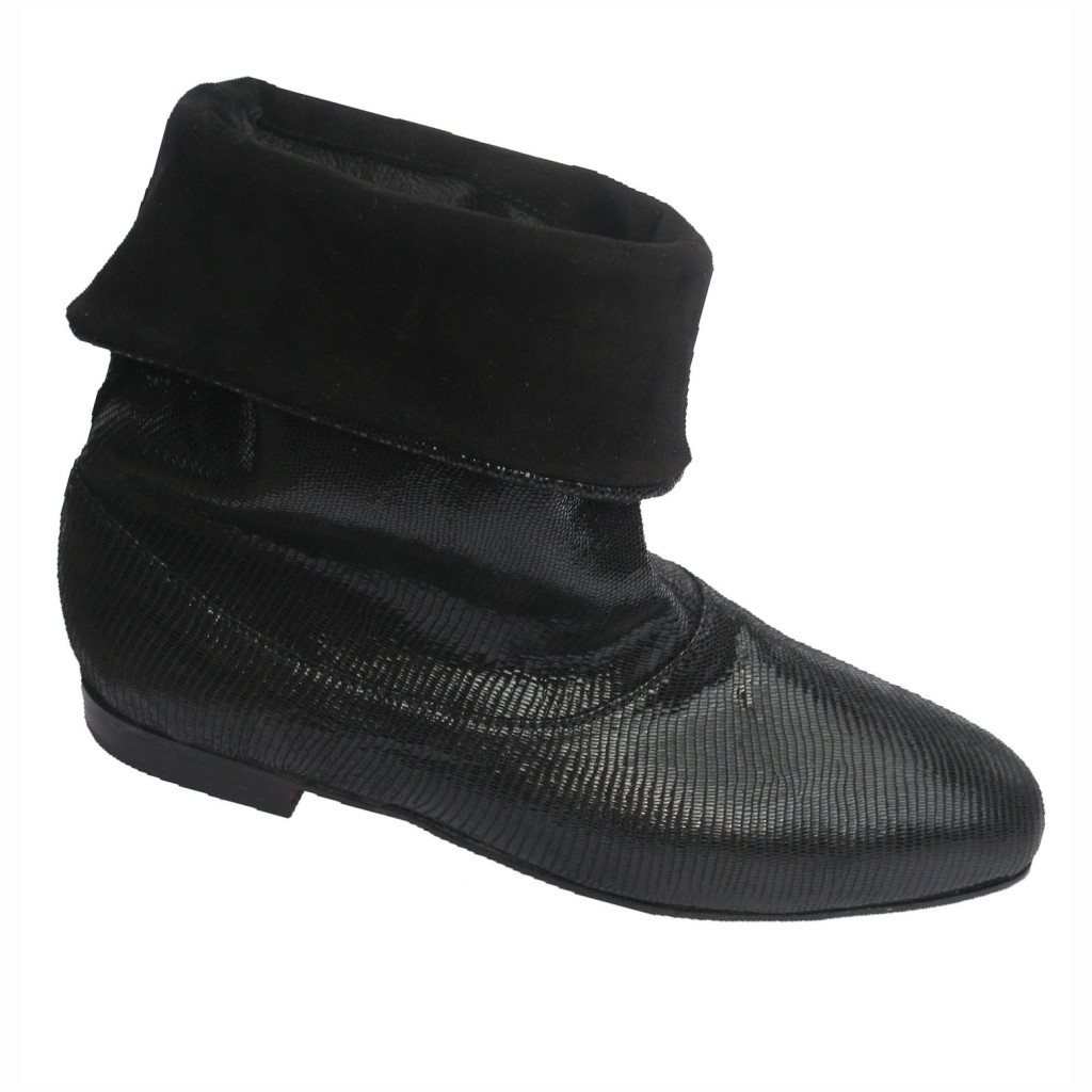 Marnie + Flat Black Lizard Blk Suede