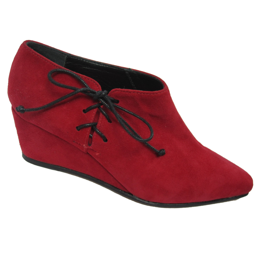 Millie + Wedge Red Suede