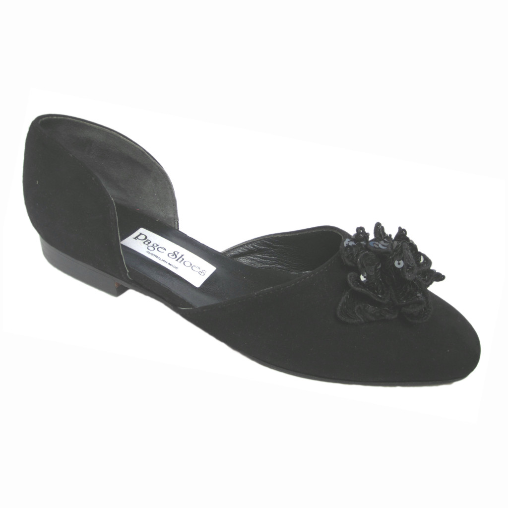 Tilly + Carla Blk Suede + Blk Suede Flower