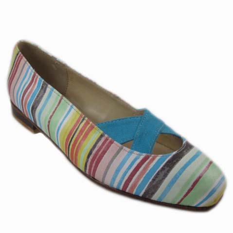 Bella + Carla Carnival Stripe Aqua Suede